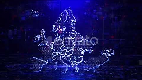 Europe Map Digital Background Loop 4k
