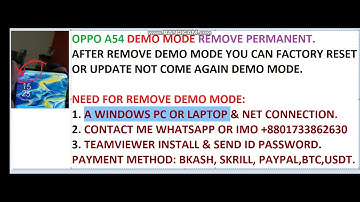 OPPO A54 DEMO MODE REMOVE PERMANENT CPH2236