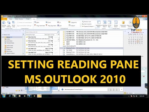 Cara Setting Reading Pane di Ms.Outlook 2010