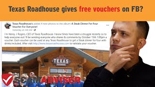 Henry J. Rogers gives away Texas Roadhouse vouchers for meals on Facebook? Is it scam or legit?