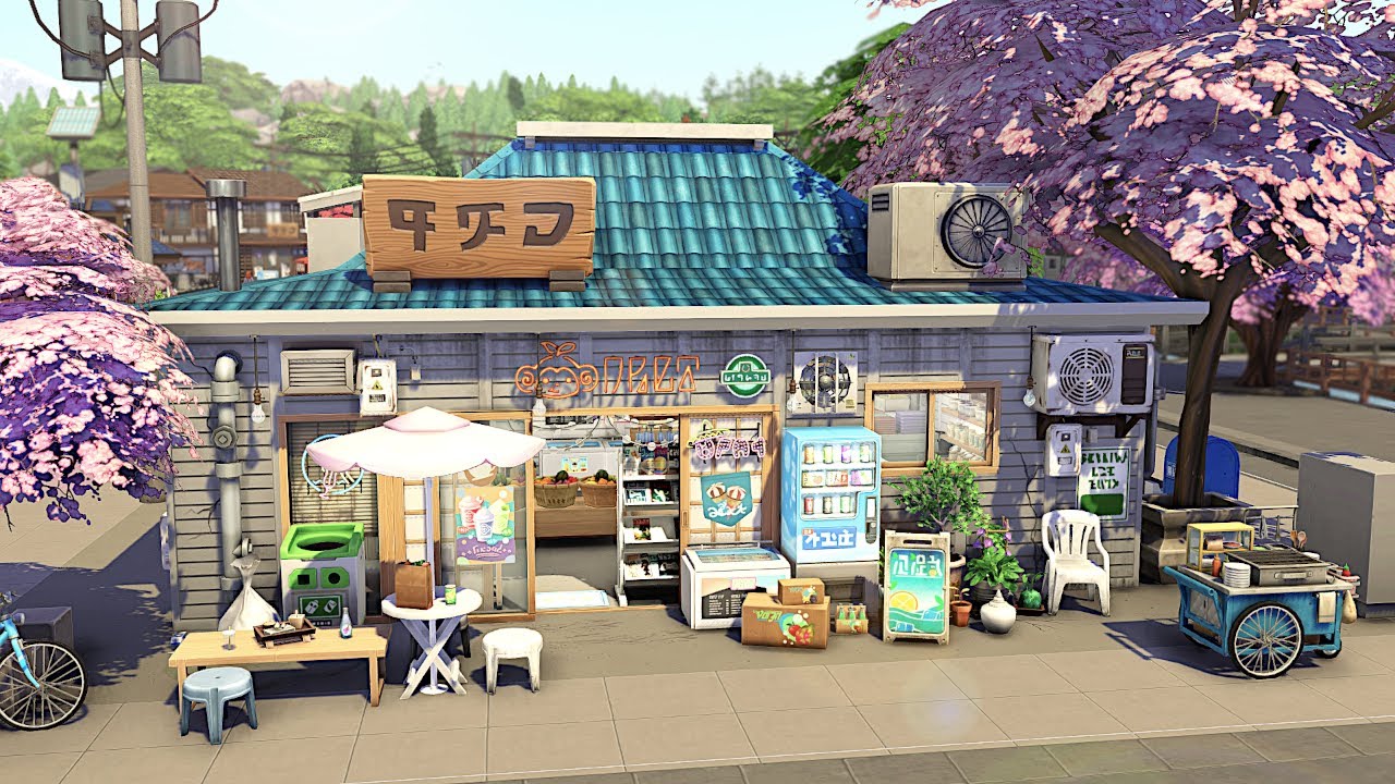 Japanese Store | The Sims 4 - Speed Build (NO CC) - YouTube