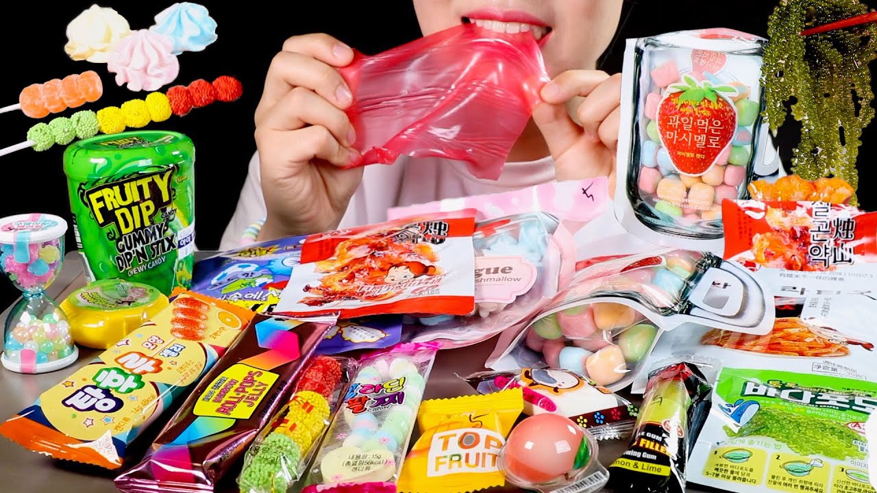 ASMR 문방구 불량식품, 젤리, 캔디, 마시멜로우 먹방 | Nostalgic Old School Gummy Candy | Eating Mukbang