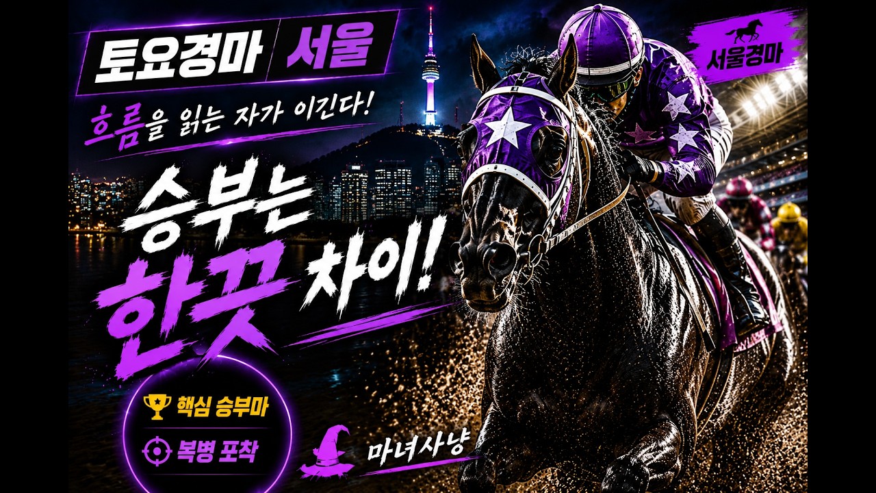 🔥토요 서울경마 승부처! 이번 경주 축마는 이 말입니다