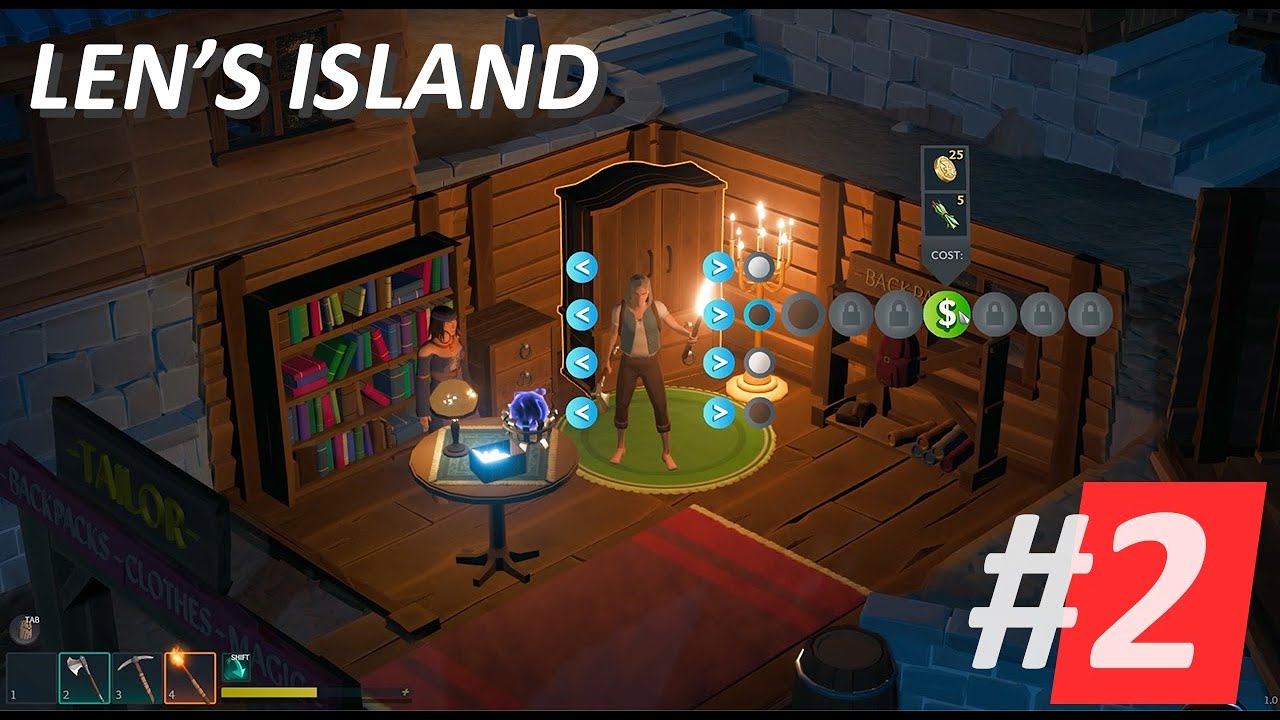 เกม island  Update 2022  Game sinh tồn LEN'S ISLAND #2 - Vào làng mua sắm, khám phá hang động đầy yêu quái