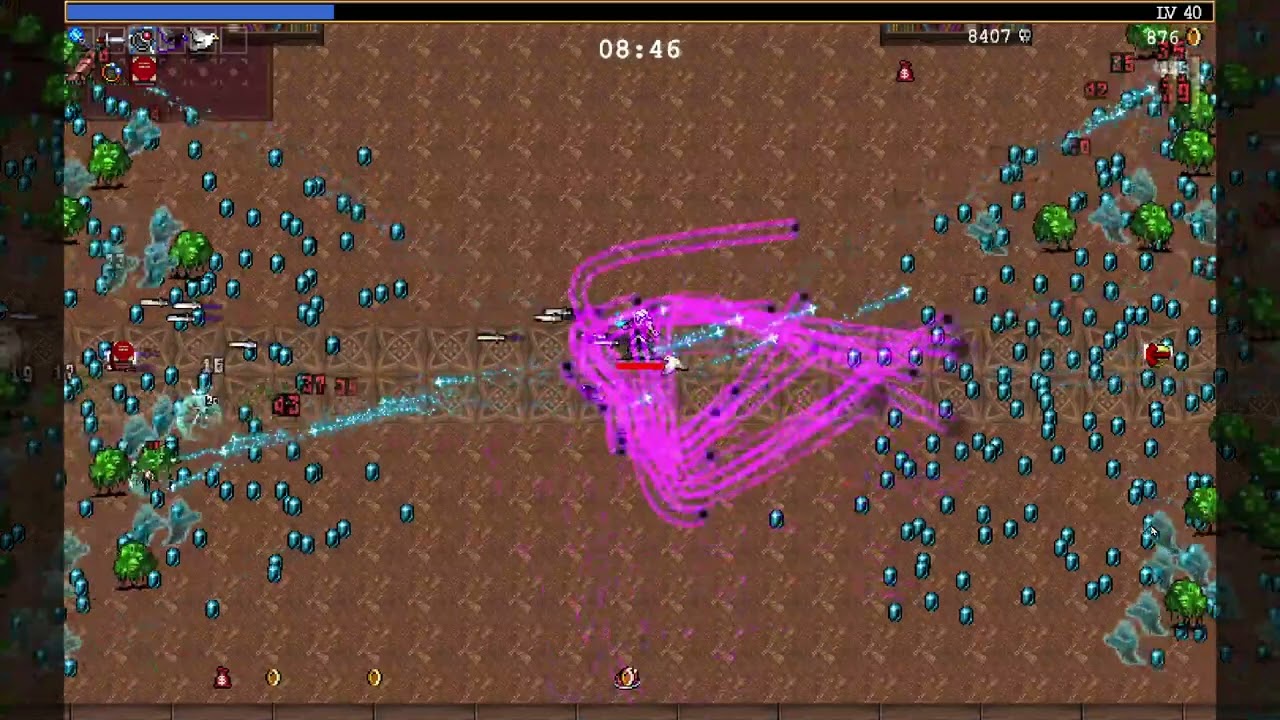 뱀파이어 서바이버즈 : 🔴 - 이멜다/화려한 도서관(보통), 클리어 | PlayREC