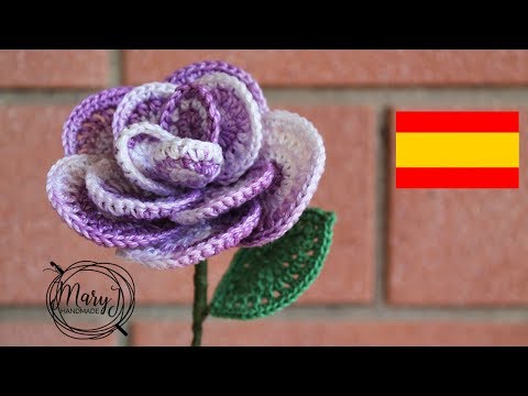 Flor tejida a crochet | Rosa | MARYJ HANDMADE