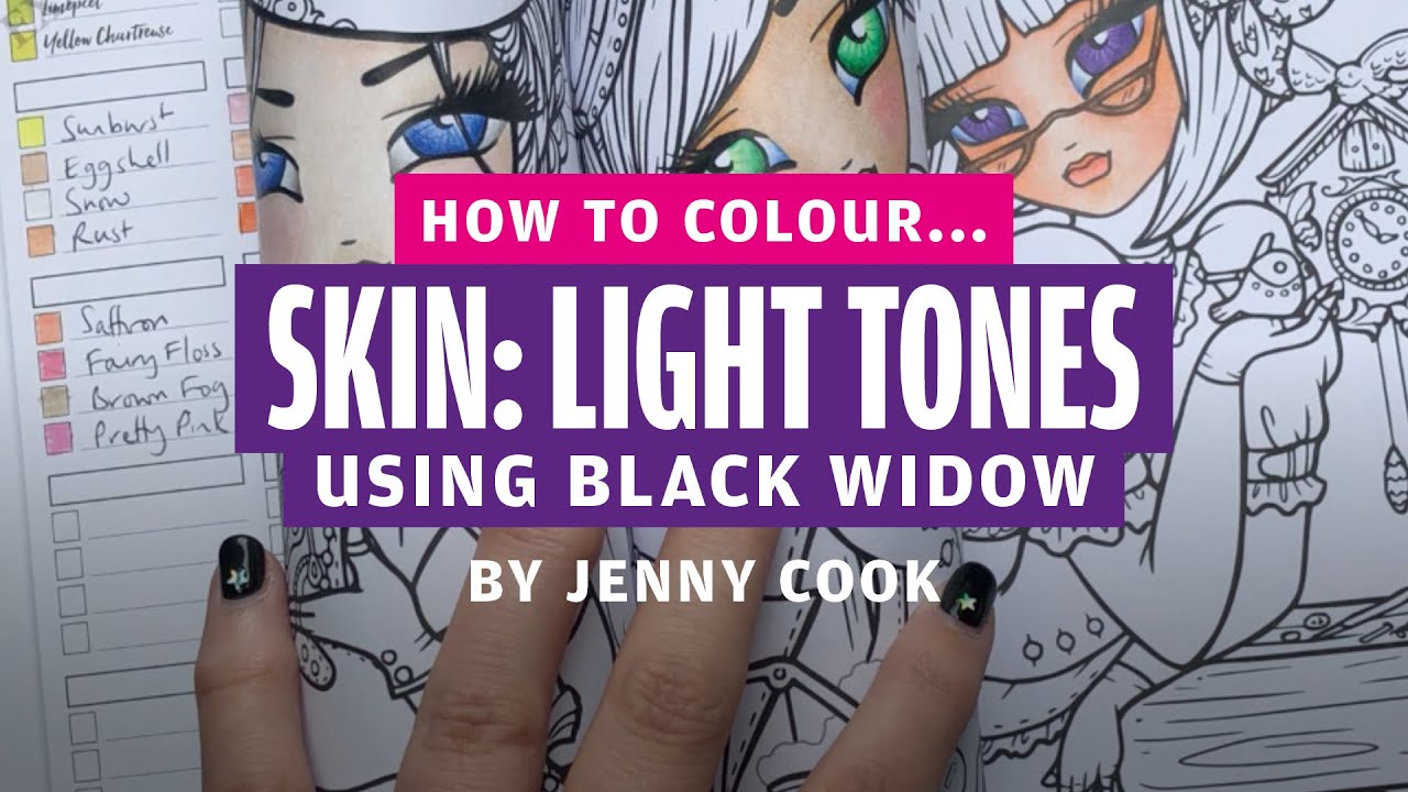 How to Colour Skin using Black Widow Skin colouring pencils | Colouring Heaven