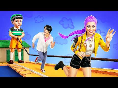 K-Pop Demon Hunters vs Boneca Squid Game Challenge!