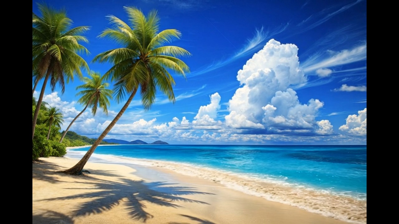 Calm Beach Relaxation 🌴 Crystal Healing Music for Deep Sleep & Stress Relief