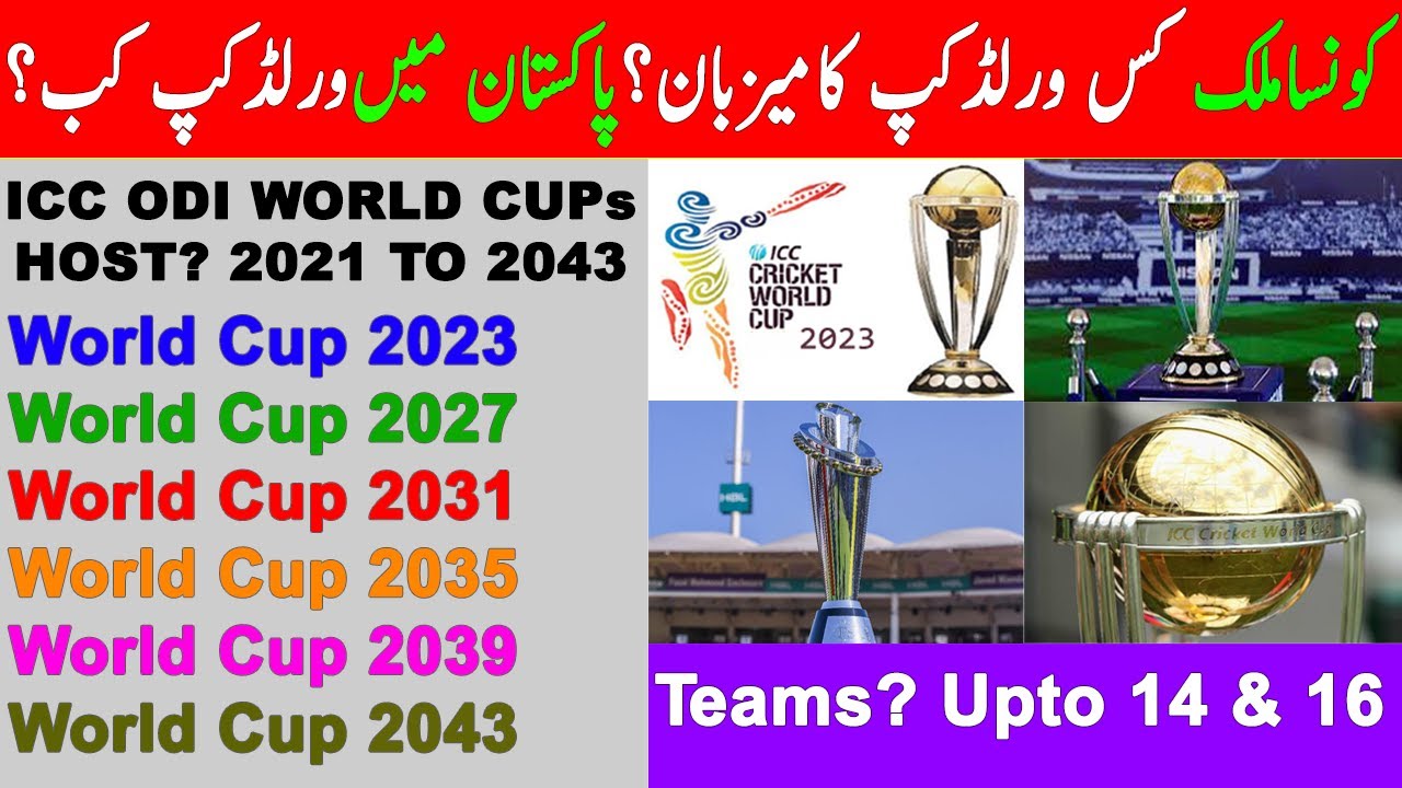 ICC Cricket World Cup 2023 To 2043, Host Teams and News, ICC Events