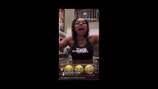 Chrisean Rock eating Pizza but reversed