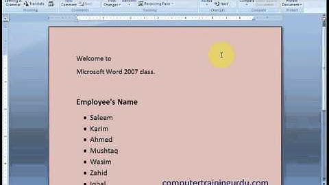 Word 2007   Review Urdu Tutorial by Irfan Wazir Ali