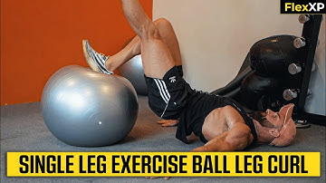 Single Leg Exercise Ball Leg Curl Form & Tutorial Guide (30 Seconds) - FlexXP
