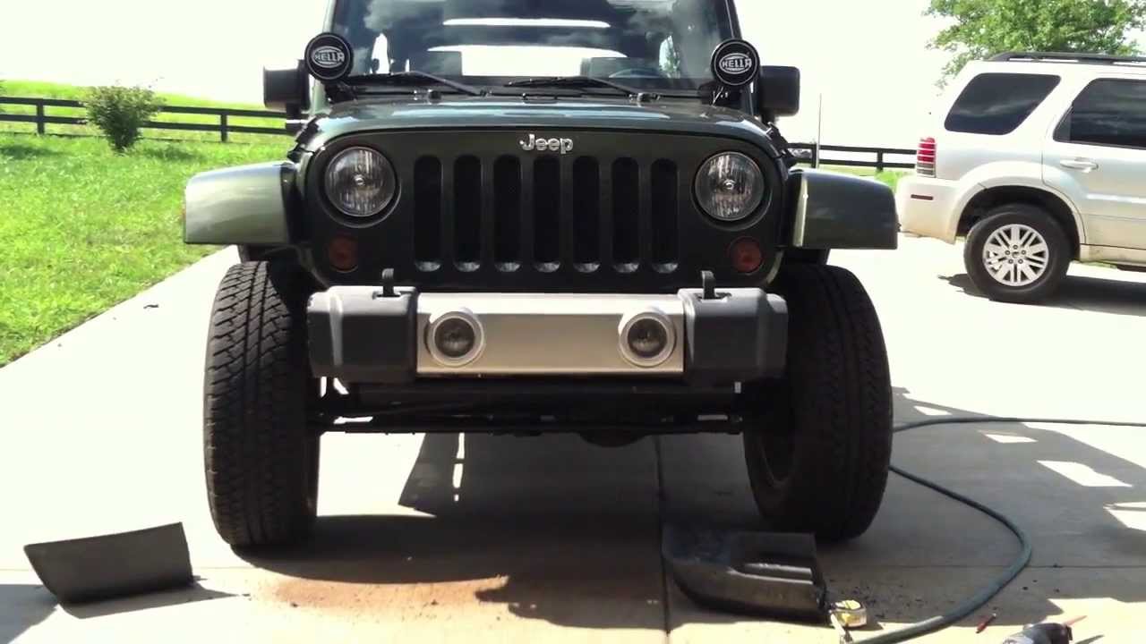 DIY Factory Front Stubby Bumper Jeep Jk Wrangler Unlimited - YouTube