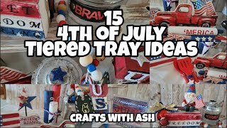 15- 4th of July Tiered Tray Decor Ideas| Dollar Tree DIYS| Budget Friendly
