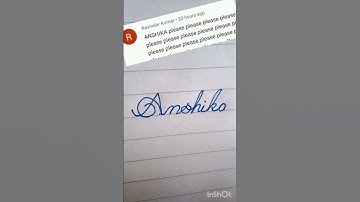Anshika name write in cursive writing #beautifulname#cursive#writing#anshika#improve#writing#short