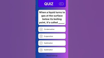 When a liquid turns to gas at the surface below its boiling point, it’s called __. #dailyqui #trivia