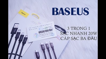 Cáp Sạc 3 Đầu Baseus Data Faction 3-in-1 và Cáp 3 Đầu Sạc Nhanh 20W ( MSP:9803 )