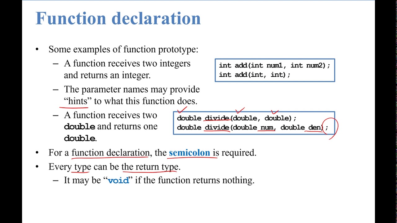 【程式設計】第五講:Function #2 Declaration, definition, and invokation - YouTube
