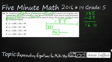 5th Grade STAAR Practice Representing Equations for Multi-step Problems (5.4B - #1)