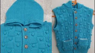 Blue Baby Sweater Hood Wala for masurement (Hindi) Jassi Knitting for Baby