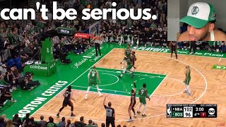 This gave me PTSD. Celtics Fan REACTS To #8 HEAT at #1 CELTICS GAME 2 HIGHLIGHTS | April 24, 2024