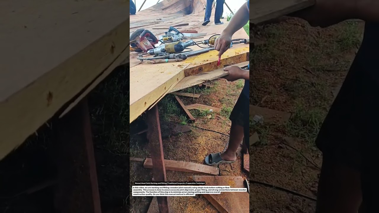Manual Wood Joint Marking and Fitting | Traditional Carpentry Preparation Technique.