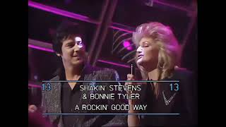 SHAKIN' STEVENS & BONNIE TYLER - A ROCKIN' GOOD WAY - TOP OF THE POPS - 12/1/84 - (AI REMASTERED)