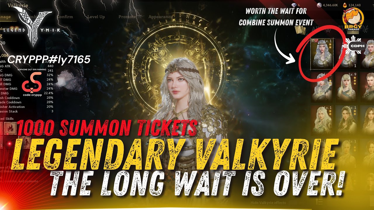 1000 Summons - FIRST LEGENDARY VALKYRIE - [ Legend of Ymir ]