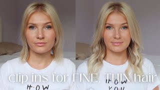 Amazon SEAMLESS CLIP IN extensions for  short fine, thin hair + how to