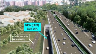 POV of new Exit 26A on the Pan Island Expressway (PIE), Singapore (➡️ Dunearn Road, Clementi Road)