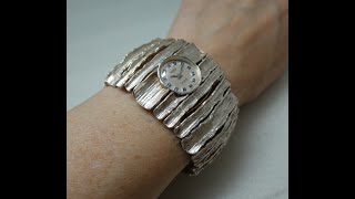 1972 Ladies Bernex ★★★ sterling silver bangle vintage watch with box - a real statement piece!