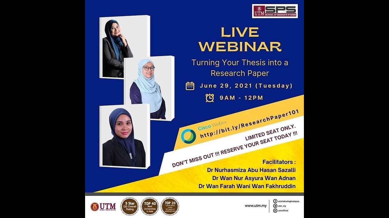 LIVE WEBINAR : TURNING YOUR THESIS INTO A RESEARCH part 1 PAPER - YouTube