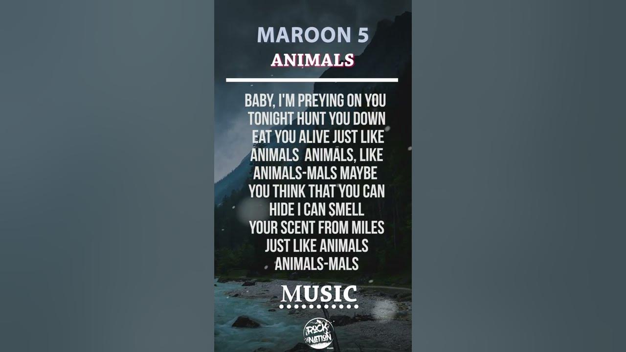 Maroon 5 - Animals (Lyrics Video) #Shorts #YoutubeShorts - YouTube