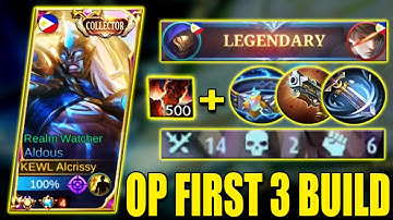 ALDOUS OFFLANE FIRST 3 BUILD TOO OP THIS SEASON! NEW BUILD ON OFFLANE🔥ALDOUS BEST BUILD 2022 - MLBB