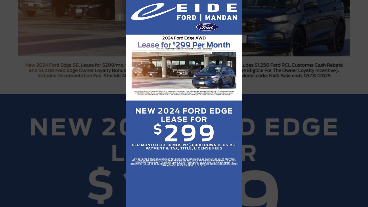 $299 Ford SUV AWD Lease Specials-Eide Ford Mandan Car Dealership | Ford Dealership