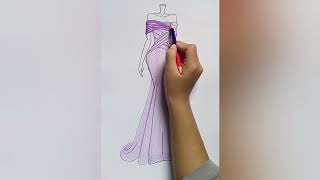 #FashionSketch #Mermaid Evening Gown #FashionIllustrationPurple Luxury screenshot 2
