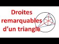 Droites remarquables dun triangle hauteurs mdianes mdiatrices et bissectrices sixime