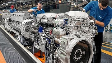 Inside Best Volvo Factory Producing Giant Diesel Truck Engines - Production Line