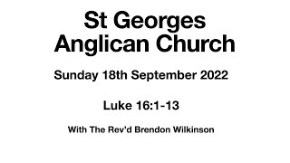 Sunday 18th September with The Rev'd Brendon Wilkinson