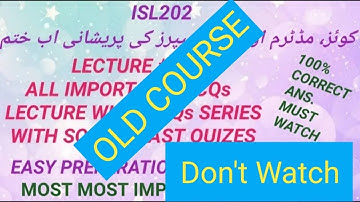 ISL201 LECTURE 2| ISL201 Important MCQs for Quiz |Isl201 Midterm Preparation
