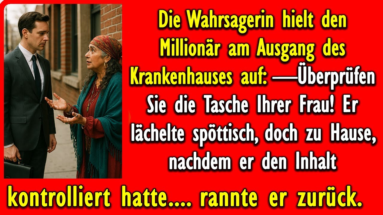 Die Wahrsagerin hielt den Millionär am Ausgang des Krankenhauses auf: —Überprüfen Sie die Tasche...