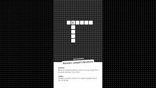 Bible Crossword Puzzle | Christian Short No. 70 (Genesis: Joseph and His Brothers) #short  #shorts