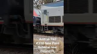 Amtrak 338 ALC-42 Locomotive Fly-By at Road Crossing | New Paint Scheme