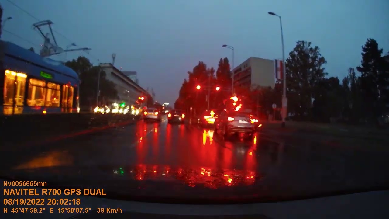 Zagreb night driving