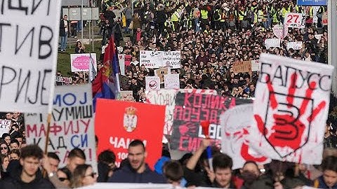Serbian university students stage 24-hour blockade in Belgrade over deadly canopy collapse