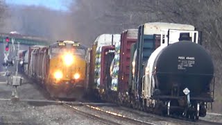I Was Filming a CSX Train And This Happened. Big Boxcar Train Heads West. Chasing NS-UP Train + More