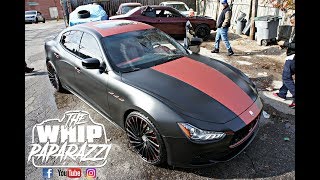 Maserati Ghibli Wrapped Satin Black with Extras on 22" Lexani Wraith's Done By Wrap Starz of Memphis