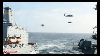 Uss Carl Vinson Cvn 70 Conducts Replenishment-At-Sea With Usns Yukon