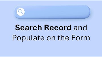 Search Record and Populate on the Form